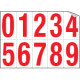 Foglio n. 10 numeri autoadesivi B/R numeri da 0 a 9