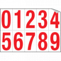 Foglio n. 10 numeri autoadesivi B/R numeri da 0 a 9