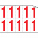 Foglio n. 10 numeri autoadesivi B/R numero 1