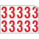 Foglio n. 10 numeri autoadesivi B/R numero 3