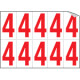 Foglio n. 10 numeri autoadesivi B/R numero 4