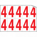 Foglio n. 10 numeri autoadesivi B/R numero 4