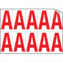 Foglio n. 10 etichette adesive B/R lettera A