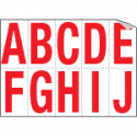 Foglio n. 10 etichette adesive B/R lett. da A a J
