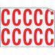 Foglio n. 10 etichette adesive B/R lettera C