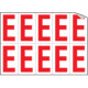 Foglio n. 10 etichette adesive B/R lettera E