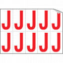 Foglio n. 10 etichette adesive B/R lettera J
