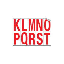 Foglio n. 10 etichette adesive B/R lett. da K a T