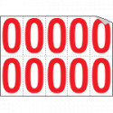 Foglio n. 10 etichette adesive B/R lettera O