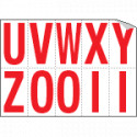 Foglio n. 10 etichette adesive B/R lett. da U a Z