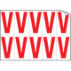 Foglio n. 10 etichette adesive B/R lettera V