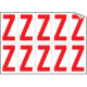 Foglio n. 10 etichette adesive B/R lettera Z