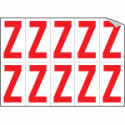 Foglio n. 10 etichette adesive B/R lettera Z