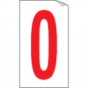 Foglio n. 1 numeri autoadesivi B/R lettera o num. 0