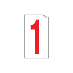 Foglio n. 1 numeri autoadesivi B/R numero 1