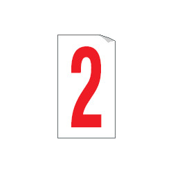 Foglio n. 1 numeri autoadesivi B/R numero 2