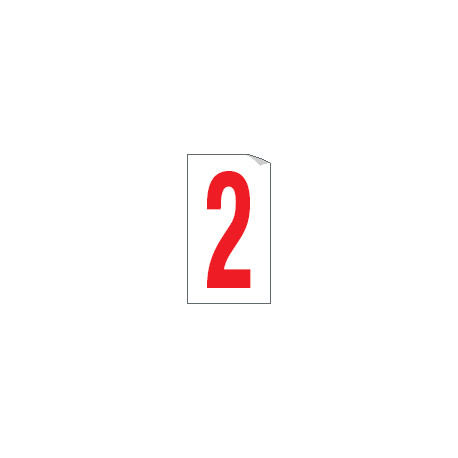 Foglio n. 1 numeri autoadesivi B/R numero 2