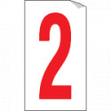Foglio n. 1 numeri autoadesivi B/R numero 2