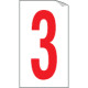 Foglio n. 1 numeri autoadesivi B/R numero 3