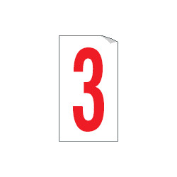 Foglio n. 1 numeri autoadesivi B/R numero 3