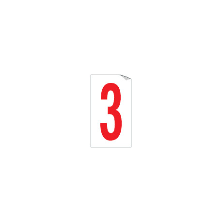 Foglio n. 1 numeri autoadesivi B/R numero 3