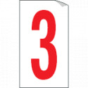 Foglio n. 1 numeri autoadesivi B/R numero 3