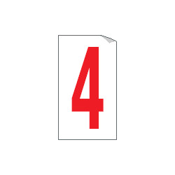 Foglio n. 1 numeri autoadesivi B/R numero 4