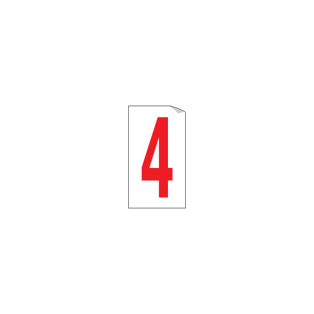Foglio n. 1 numeri autoadesivi B/R numero 4