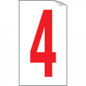 Foglio n. 1 numeri autoadesivi B/R numero 4