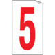 Foglio n. 1 numeri autoadesivi B/R numero 5