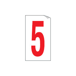 Foglio n. 1 numeri autoadesivi B/R numero 5