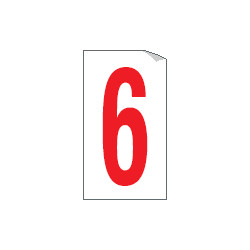 Foglio n. 1 numeri autoadesivi B/R nuemro 6 o 9