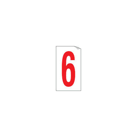 Foglio n. 1 numeri autoadesivi B/R nuemro 6 o 9