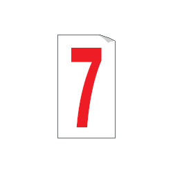Foglio n. 1 numeri autoadesivi B/R numero 7