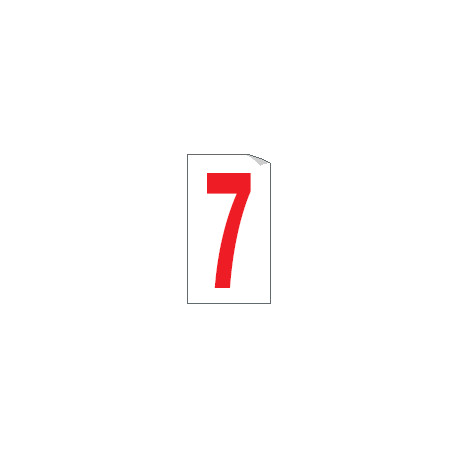 Foglio n. 1 numeri autoadesivi B/R numero 7
