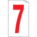 Foglio n. 1 numeri autoadesivi B/R numero 7