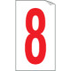 Foglio n. 1 numeri autoadesivi B/R numero 8