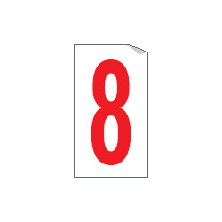 Foglio n. 1 numeri autoadesivi B/R numero 8