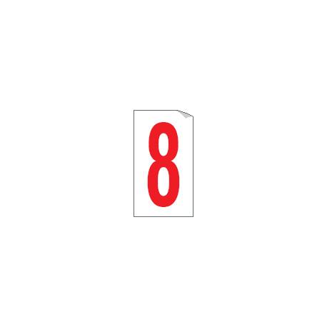 Foglio n. 1 numeri autoadesivi B/R numero 8