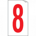 Foglio n. 1 numeri autoadesivi B/R numero 8