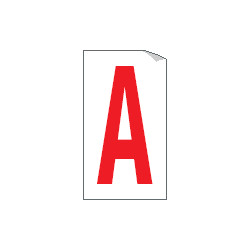 Foglio n. 1 etichette adesive B/R lettera A