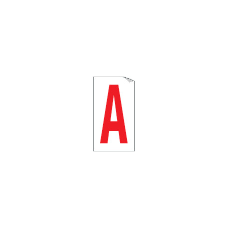 Foglio n. 1 etichette adesive B/R lettera A