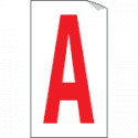 Foglio n. 1 etichette adesive B/R lettera A