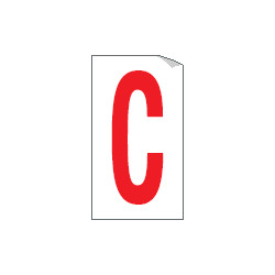 Foglio n. 1 etichette adesive B/R lettera C