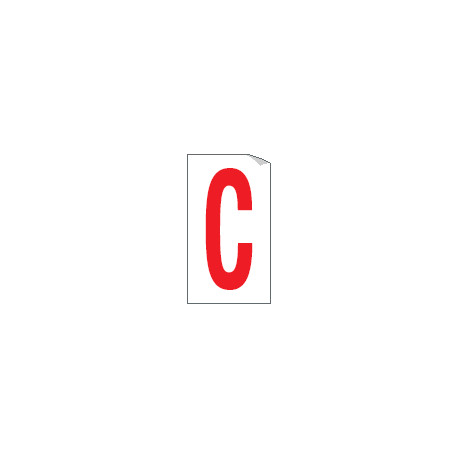 Foglio n. 1 etichette adesive B/R lettera C