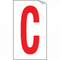 Foglio n. 1 etichette adesive B/R lettera C