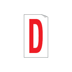 Foglio n. 1 etichette adesive B/R lettera D