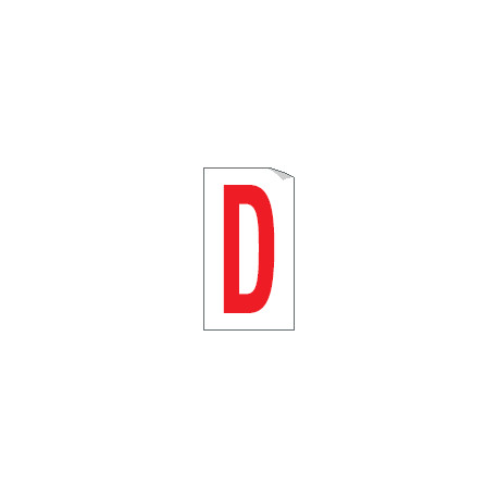 Foglio n. 1 etichette adesive B/R lettera D