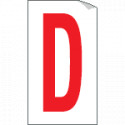 Foglio n. 1 etichette adesive B/R lettera D
