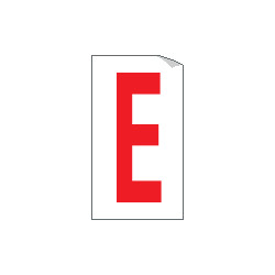 Foglio n. 1 etichette adesive B/R lettera E